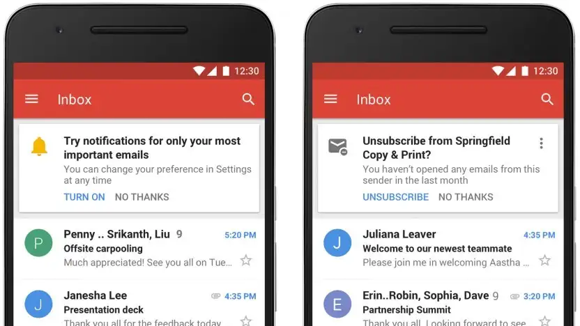 Gmail의 새로운 기능을 사용하면 더 이상 수신하고 싶지 않은 이메일을 쉽게 수신 거부할 수 있습니다.