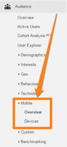 구글 애널리틱스 모바일 레포트