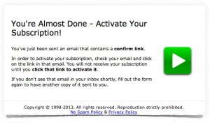 뉴스레터 구독 확인 창