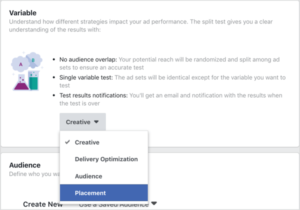 분할 테스트의 변수