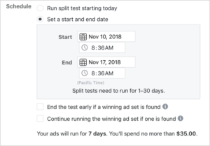 시작 및 종료 일자 설정